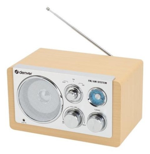 Denver TR-63LW radio Osobisty Analogowy Bambusowy, Srebrny Denver TR-63LW radio Osobisty Analogowy Bambusowy, Srebrny
