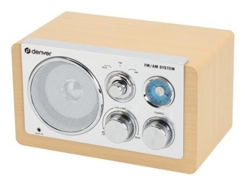 Denver TR-63LW radio Osobisty Analogowy Bambusowy, Srebrny Denver TR-63LW radio Osobisty Analogowy Bambusowy, Srebrny