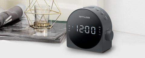 Muza | M-185CR | Podwójny budzik radiowy PLL | Wejście AUX | Czarny Muza | M-185CR | Podwójny budzik radiowy PLL | Wejście AUX | Czarny