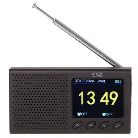 Radio Przenośne - LCD - FM - Bluetooth - Zegar Adler Radio Przenośne - LCD - FM - Bluetooth - Zegar Adler