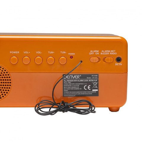 Radiobudzik retro Denver CR-425 pomarańczowy Radiobudzik retro Denver CR-425 pomarańczowy