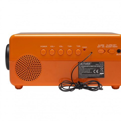 Radiobudzik retro Denver CR-425 pomarańczowy Radiobudzik retro Denver CR-425 pomarańczowy