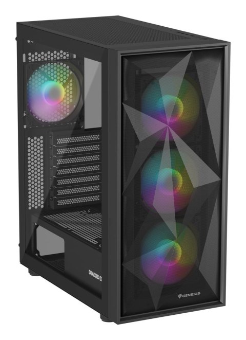 NATEC OBUDOWA GAMINGOWA GENESIS DIAXID 605 ARGB MIDI TOWER USB-C Z OKNEM CZARNA NATEC OBUDOWA GAMINGOWA GENESIS DIAXID 605 ARGB MIDI TOWER USB-C Z OKNEM CZARNA