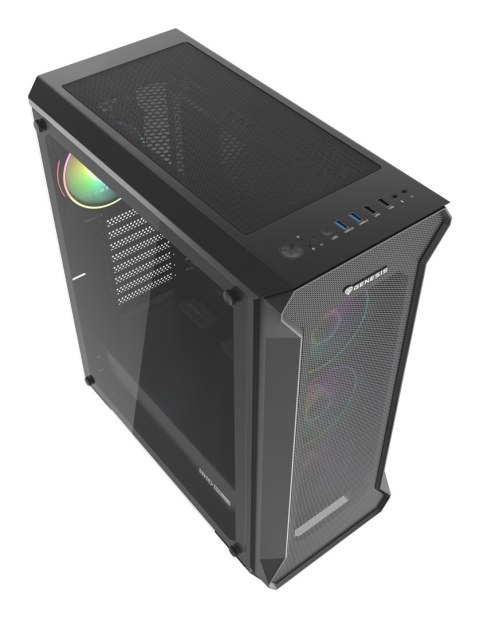 Obudowa NATEC Genesis Irid 505 ARGB NPC-1518 (ATX. Micro ATX. Mini ITX; kolor czarny) Obudowa NATEC Genesis Irid 505 ARGB NPC-1518 (ATX. Micro ATX. Mini ITX; kolor czarny)