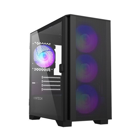 Montech Air 100 ARGB - Black - Obudowa komputerowa - Miditower - Czarny Montech Air 100 ARGB - Black - Obudowa komputerowa - Miditower - Czarny