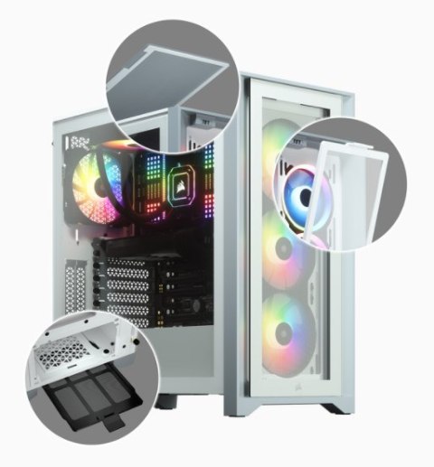 Corsair iCUE 4000X RGB Midi Tower Biały Corsair iCUE 4000X RGB Midi Tower Biały