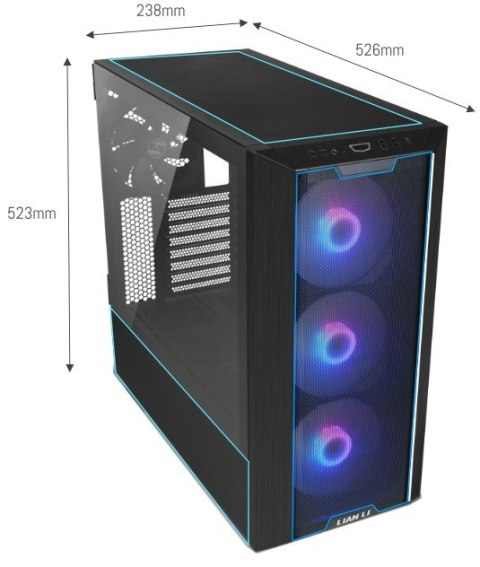 Lian Li LANCOOL III Midi Tower Czarny, Przezroczysty Lian Li LANCOOL III Midi Tower Czarny, Przezroczysty
