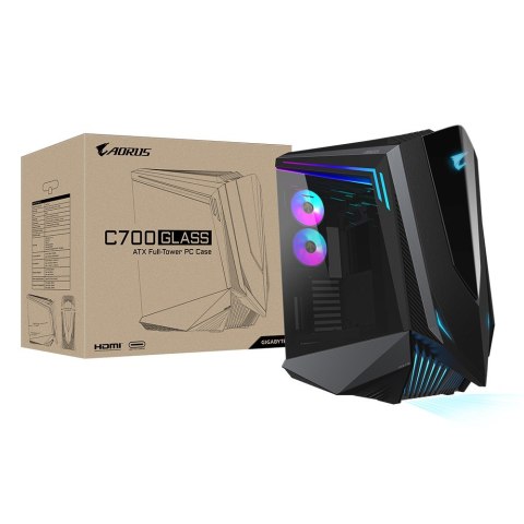 Obudowa Gigabyte AORUS C700 GLASS ATX FullTower Black z oknem bez zasilacza Obudowa Gigabyte AORUS C700 GLASS ATX FullTower Black z oknem bez zasilacza