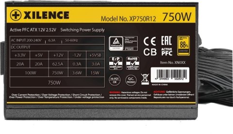 Xilence Performance A+ XP750R12 moduł zasilaczy 750 W 20+4 pin ATX ATX Czarny Xilence Performance A+ XP750R12 moduł zasilaczy 750 W 20+4 pin ATX ATX Czarny