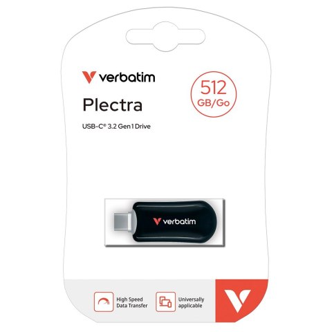 Pamięć flash USB-C STICK Verbatim Plectra Black 512 GB Pamięć flash USB-C STICK Verbatim Plectra Black 512 GB