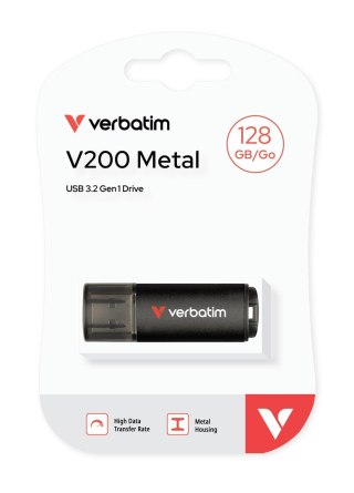Verbatim V200 Metal USB Drive 128 GB pamięć USB USB Typu-A 3.2 Gen 1 (3.1 Gen 1) Czarny