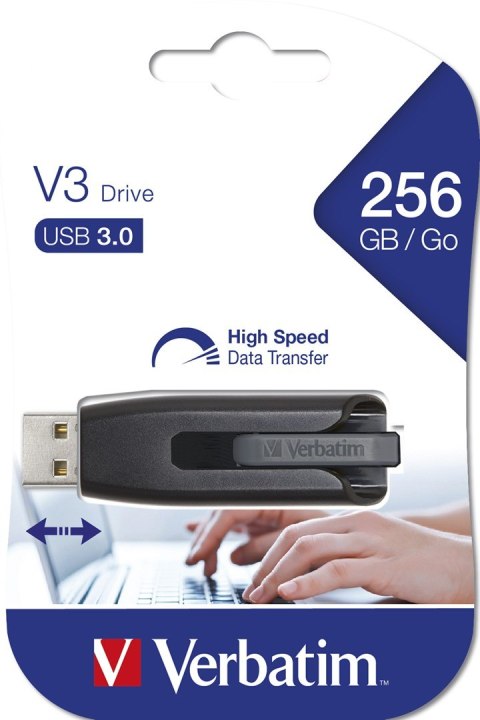 Verbatim V3 pamięć USB 256 GB USB Typu-A 3.2 Gen 1 (3.1 Gen 1) Czarny Verbatim V3 pamięć USB 256 GB USB Typu-A 3.2 Gen 1 (3.1 Gen 1) Czarny