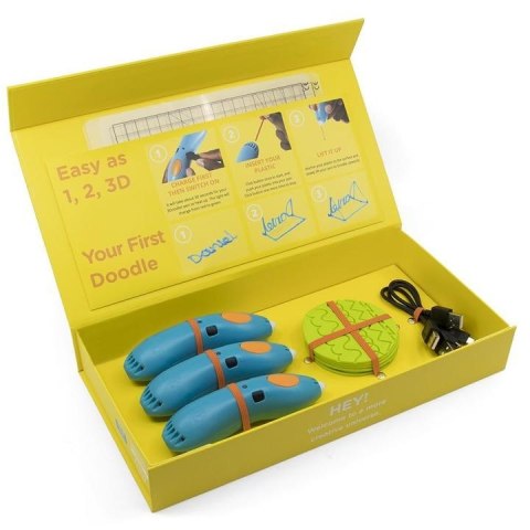 3Doodler Start EDU Plastik Niebieski, Cyjan, Zielony, Szary, Pomarańczowy, Czerwony, Biały, Żółty