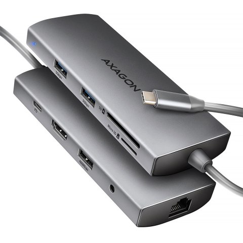 AXAGON HMC-8HLSA Wieloportowy koncentrator USB-C 3.2 Gen 1, 3x USB-A + 4K/60Hz HDMI + SD/microSD, Gigabit LAN, Audio, PD 100W - AXAGON HMC-8HLSA Wieloportowy koncentrator USB-C 3.2 Gen 1, 3x USB-A + 4K/60Hz HDMI + SD/microSD, Gigabit LAN, Audio, PD 100W -