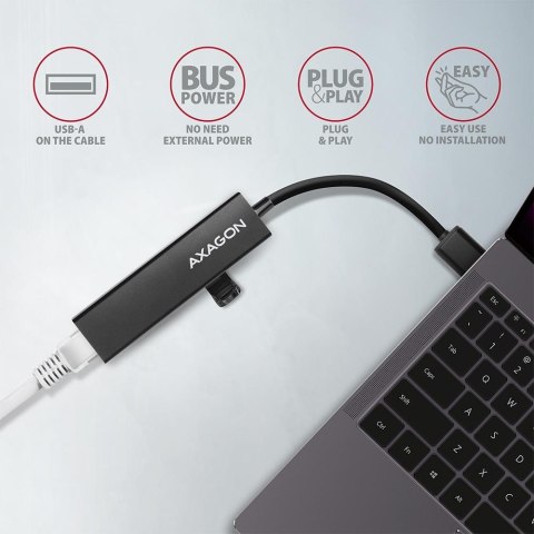 Axagon HMA-GL3A Multiport-Hub USB 3.0 Typ A Gbit-LAN 3x USB-A microSD Przewodowa USB 3.2 Gen 1 (3.1 Gen 1) Type-A Czarny Axagon HMA-GL3A Multiport-Hub USB 3.0 Typ A Gbit-LAN 3x USB-A microSD Przewodowa USB 3.2 Gen 1 (3.1 Gen 1) Type-A Czarny