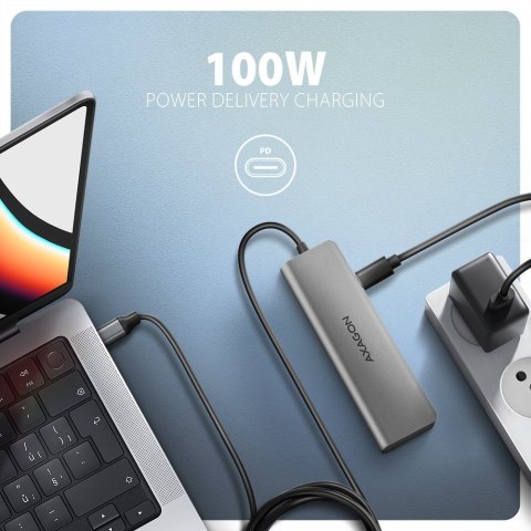 Axagon HMC-5H USB-C 3.2 Gen 1 hub 3x USB-A 4K HDMI PD 100W - Silber Przewodowa USB 3.2 Gen 1 (3.1 Gen 1) Type-C Srebrny Axagon HMC-5H USB-C 3.2 Gen 1 hub 3x USB-A 4K HDMI PD 100W - Silber Przewodowa USB 3.2 Gen 1 (3.1 Gen 1) Type-C Srebrny