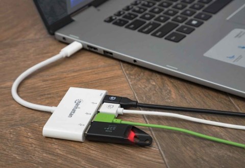 Manhattan 163552 huby i koncentratory USB 3.2 Gen 1 (3.1 Gen 1) Type-C 5000 Mbit/s Biały Manhattan 163552 huby i koncentratory USB 3.2 Gen 1 (3.1 Gen 1) Type-C 5000 Mbit/s Biały