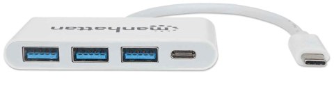 Manhattan 163552 huby i koncentratory USB 3.2 Gen 1 (3.1 Gen 1) Type-C 5000 Mbit/s Biały Manhattan 163552 huby i koncentratory USB 3.2 Gen 1 (3.1 Gen 1) Type-C 5000 Mbit/s Biały