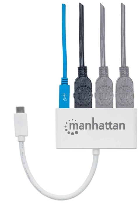 Manhattan 163552 huby i koncentratory USB 3.2 Gen 1 (3.1 Gen 1) Type-C 5000 Mbit/s Biały Manhattan 163552 huby i koncentratory USB 3.2 Gen 1 (3.1 Gen 1) Type-C 5000 Mbit/s Biały