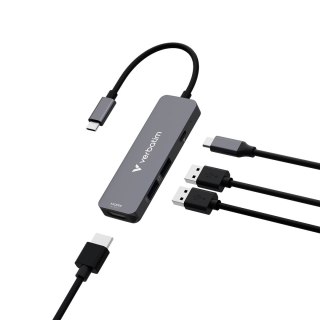 Verbatim 32155 huby i koncentratory USB 3.2 Gen 1 (3.1 Gen 1) Type-C 5000 Mbit/s Szary