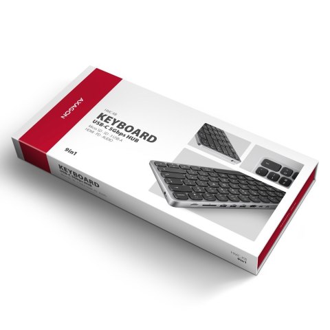 Klawiatura + I/O hub 9w1/0.6m HMC-KB-US AXAGON Klawiatura + I/O hub 9w1/0.6m HMC-KB-US AXAGON