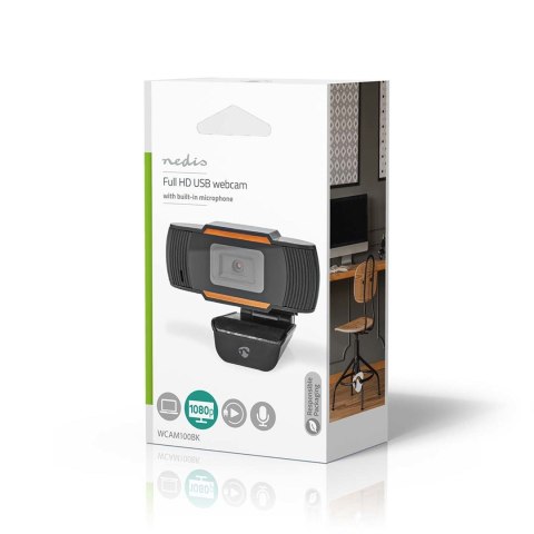Nedis WCAM100BK kamera internetowa 2 MP 1920 x 1080 px USB 2.0 Czarny Nedis WCAM100BK kamera internetowa 2 MP 1920 x 1080 px USB 2.0 Czarny