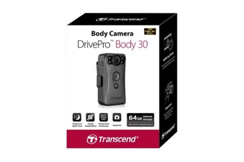 Transcend DrivePro Body 30 aparat do fotografii sportowej Full HD Wi-Fi 130 g Transcend DrivePro Body 30 aparat do fotografii sportowej Full HD Wi-Fi 130 g