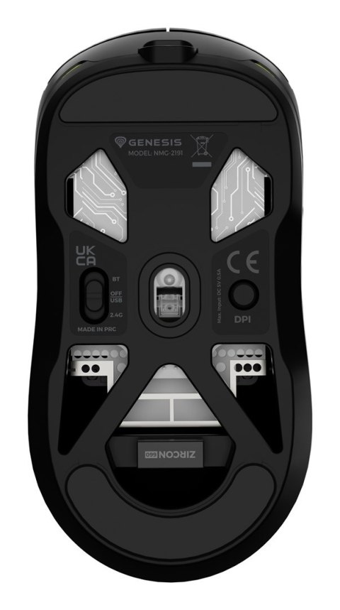GENESIS Zircon 660 myszka Gaming Po prawej stronie RF Wireless + Bluetooth + USB Type-A Optyczny 12000 DPI GENESIS Zircon 660 myszka Gaming Po prawej stronie RF Wireless + Bluetooth + USB Type-A Optyczny 12000 DPI