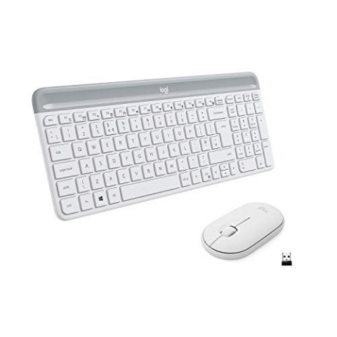 Logitech MK470 klawiatura Dołączona myszka Uniwersalne RF Wireless QWERTZ Niemiecki Biały Logitech MK470 klawiatura Dołączona myszka Uniwersalne RF Wireless QWERTZ Niemiecki Biały