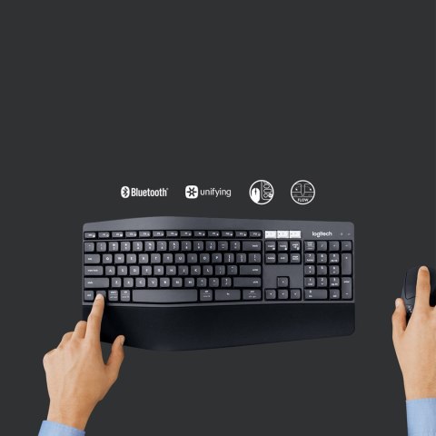Logitech MK850 Performance klawiatura Dołączona myszka Uniwersalne RF Wireless + Bluetooth QWERTZ Niemiecki Czarny Logitech MK850 Performance klawiatura Dołączona myszka Uniwersalne RF Wireless + Bluetooth QWERTZ Niemiecki Czarny