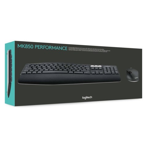 Logitech MK850 Performance klawiatura Dołączona myszka Uniwersalne RF Wireless + Bluetooth QWERTZ Niemiecki Czarny Logitech MK850 Performance klawiatura Dołączona myszka Uniwersalne RF Wireless + Bluetooth QWERTZ Niemiecki Czarny