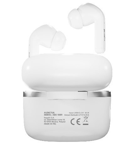 Audictus Dopamine Zestaw słuchawkowy True Wireless Stereo (TWS) Douszny Połączenia/muzyka Bluetooth Biały Audictus Dopamine Zestaw słuchawkowy True Wireless Stereo (TWS) Douszny Połączenia/muzyka Bluetooth Biały