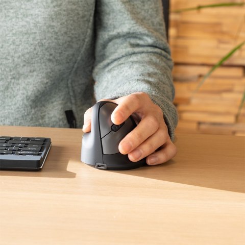 R-Go Pele HE ergonomiczna myszka lewa Bluetooth sidabrina