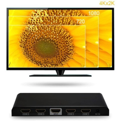 Techly IDATA HDMI2-4K4 rozgałęziacz telewizyjny HDMI 4x HDMI Techly IDATA HDMI2-4K4 rozgałęziacz telewizyjny HDMI 4x HDMI