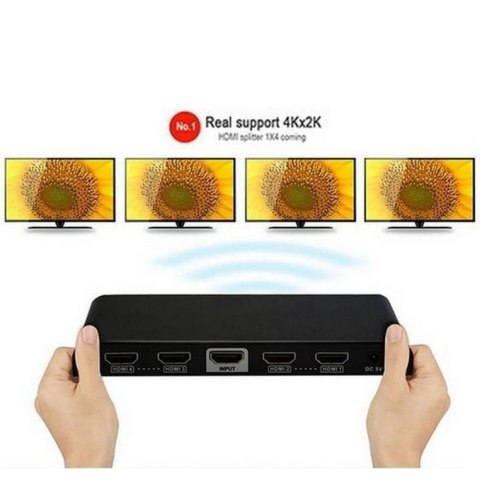Techly IDATA HDMI2-4K4 rozgałęziacz telewizyjny HDMI 4x HDMI Techly IDATA HDMI2-4K4 rozgałęziacz telewizyjny HDMI 4x HDMI