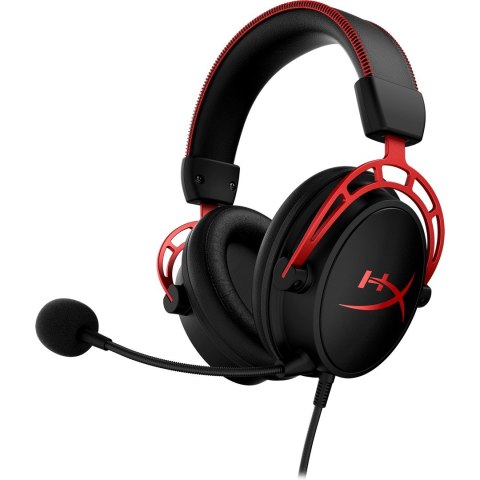 Zestaw słuchawkowy do gier HyperX Cloud Alpha czarno-czerwony, Przewodowy, 13 - 27000 Hz, Gaming, 298 g, Czerwony