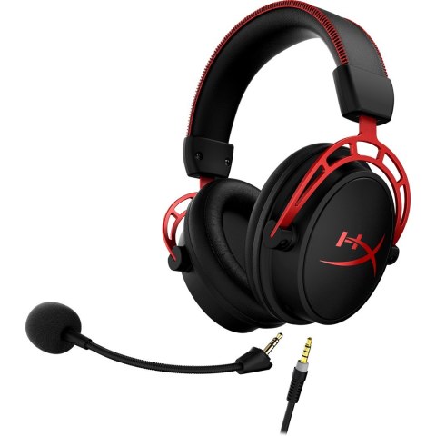 Zestaw słuchawkowy do gier HyperX Cloud Alpha czarno-czerwony, Przewodowy, 13 - 27000 Hz, Gaming, 298 g, Czerwony