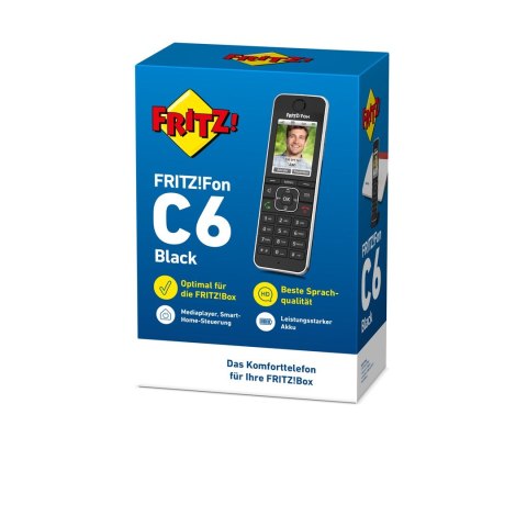 FRITZ!Fon C6 Telefon w systemie DECT Nazwa i identyfikacja dzwoniącego Czarny FRITZ!Fon C6 Telefon w systemie DECT Nazwa i identyfikacja dzwoniącego Czarny
