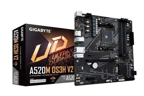 Gigabyte A520M DS3H V2 płyta główna Socket AM4 micro ATX Gigabyte A520M DS3H V2 płyta główna Socket AM4 micro ATX