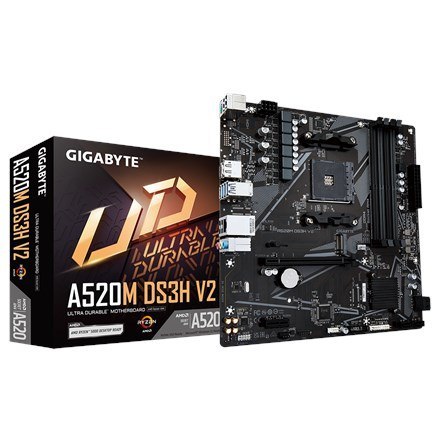 Gigabyte A520M DS3H V2 płyta główna Socket AM4 micro ATX Gigabyte A520M DS3H V2 płyta główna Socket AM4 micro ATX