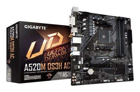 Płyta główna Gigabyte A520M DS3H AC (A520. AM4.mATX.DDR4) Płyta główna Gigabyte A520M DS3H AC (A520. AM4.mATX.DDR4)