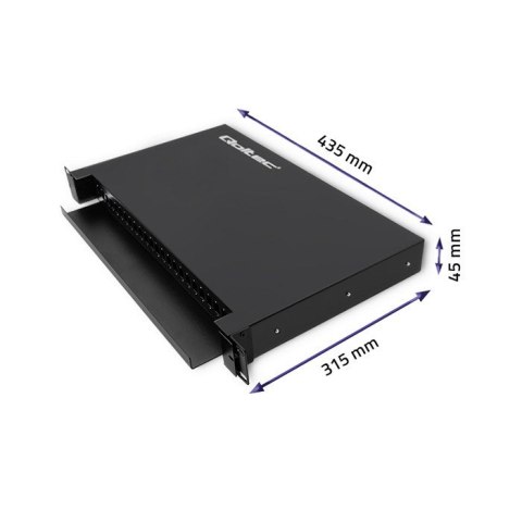 Qoltec 54480 Przełącznica światłowodowa RACK na szynie ODF | 24 porty | SC/ SX Qoltec 54480 Przełącznica światłowodowa RACK na szynie ODF | 24 porty | SC/ SX
