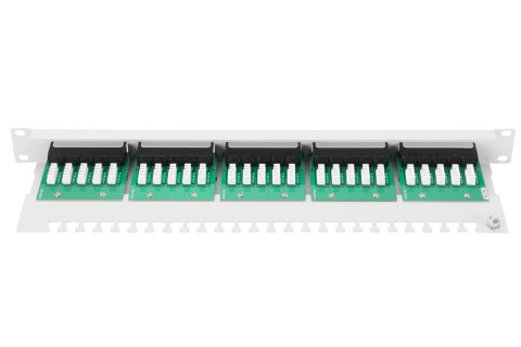 Digitus Panel krosowy (patch panel) ISDN 19" 25x RJ45 (8P4C), LSA poziom, kat.3, nieekranowany, 1U, szary