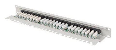 PATCH PANEL 24 PORT 1U 19" KAT.6A UTP Z ORGANIZEREM KABLOWYM SZARY LANBERG PATCH PANEL 24 PORT 1U 19" KAT.6A UTP Z ORGANIZEREM KABLOWYM SZARY LANBERG