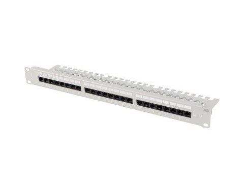PATCH PANEL 24 PORT 1U 19" KAT.6A UTP Z ORGANIZEREM KABLOWYM SZARY LANBERG PATCH PANEL 24 PORT 1U 19" KAT.6A UTP Z ORGANIZEREM KABLOWYM SZARY LANBERG