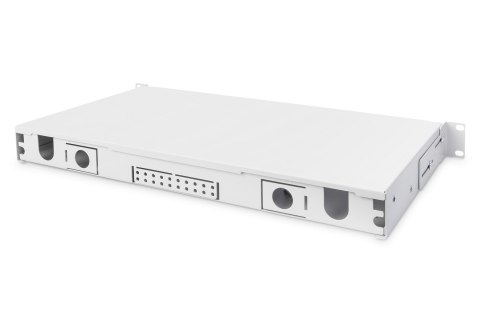 Panel krosowy FO bez płyty czołowej 19'' 1U, wysuwany, dławnica PG13.5 i PG16, opaski/uchwyty, szary Panel krosowy FO bez płyty czołowej 19'' 1U, wysuwany, dławnica PG13.5 i PG16, opaski/uchwyty, szary