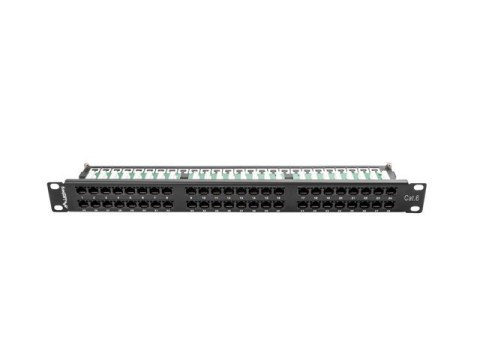 Patch panel Lanberg PPU6-1048-B (1U; kat. 6; 48xRJ-45)
