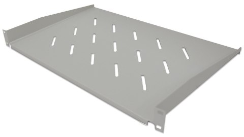 Półka 1U 350mm Rack 19, 2 pkt mocowania, perforowana, szara Półka 1U 350mm Rack 19, 2 pkt mocowania, perforowana, szara