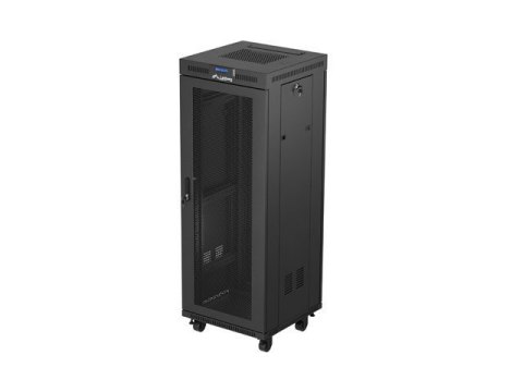 SZAFA INSTALACYJNA RACK STOJĄCA 19" 32U 600X600 CZARNA DRZWI PERFOROWANE LCD LANBERG (FLAT PACK)