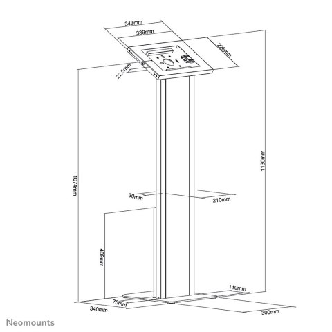 Neomounts FL15-750WH1 obudowa do tabletu 27,9 cm (11") Biały Neomounts FL15-750WH1 obudowa do tabletu 27,9 cm (11") Biały